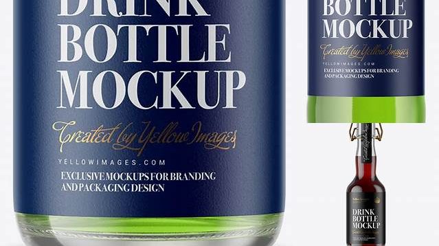 5228+ Clear Glass Beugel Drink Bottle PSD Mockup Fully Layered Photoshop Freebie