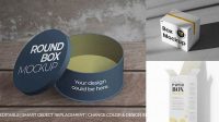 523+ Glossy Round Paper Box PSD Mockup Front View Fully Editable Photoshop PSD Free Download