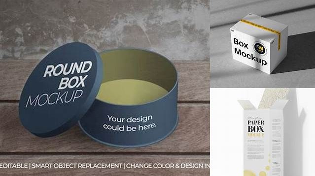 523+ Glossy Round Paper Box PSD Mockup Front View Fully Editable Photoshop PSD Free Download