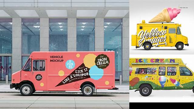 5231+ Ice Cream Van Mockup Hight Resolution