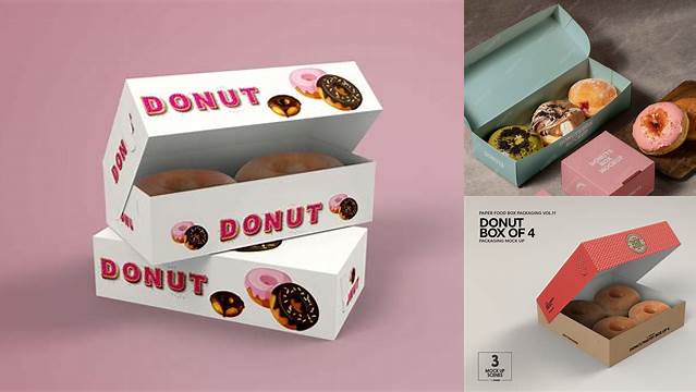 5232+ Free Donut Box Mockup Mockup PSD