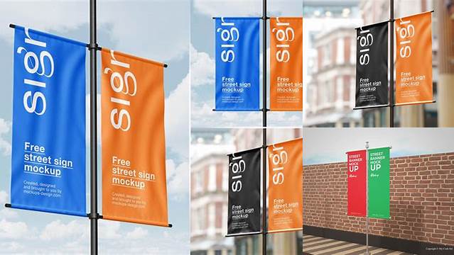 5232+ Street Banner Mockup Download Free