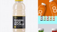 5233+ Plastic Bottle with Banana Juice PSD Mockup Free Graphic Design Mockup File