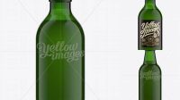 5236+ 25cl Stubby Green Glass Bottle For Beer Mock-up Custom Design Freebie PSD