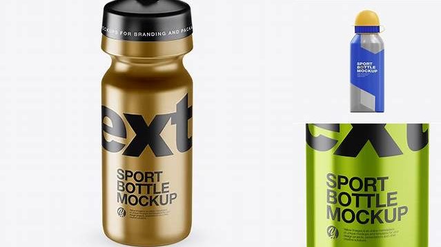 5236+ Metallic Sport Bottle PSD Mockup High-Angle Shot Professional Graphic PSD Download