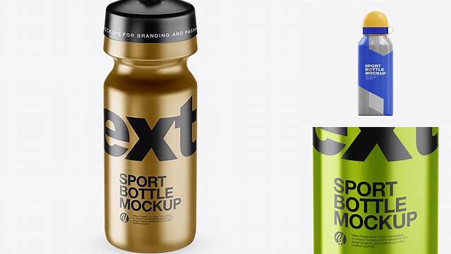 5236+ Metallic Sport Bottle PSD Mockup High-Angle Shot Professional Graphic PSD Download