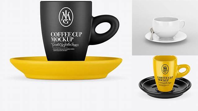 5237+ Matte Cup and Saucer PSD Mockup Advanced Free Graphic Template