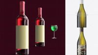 5241+ Antique Green Burgundy Bottle PSD Mockup Front View Free Download Design Mockup