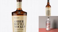 5242+ Amber Liquor Bottle PSD Mockup Front View Custom PSD Mockup Template