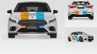 5243+ Hybrid Hatchback Car PSD Mockup Front View Advanced Photoshop Template