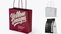 5244+ Square Matte Paper Bag PSD Mockup Half Side View High-Quality PSD Files