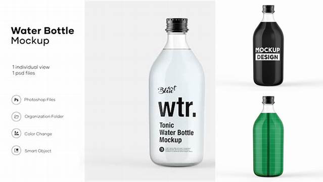 5247+ Clear Glass Bottle With Tonic PSD Mockup Download Premium Free PSD