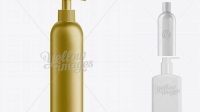 5247+ Gold Plastic Cosmetic Bottle with Batcher 250 ml Editable and Customizable PSD