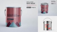 5249+ 3L Metallic Paint Bucket PSD Mockup Front View Eye Level Shot Custom Mockup Graphic Design