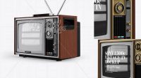 5249+ Sony 1300E Vintage Tv PSD Mockup Half Side View Advanced Editable Template Free