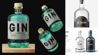 525+ Gin Bottle Mockup Free PSD