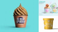 5250+ Carton Ice Cream Cup PSD Mockup Front View Custom Design Freebie PSD