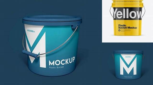 5250+ Plastic Bucket PSD Mockup Front View High-Angle Shot Download Free