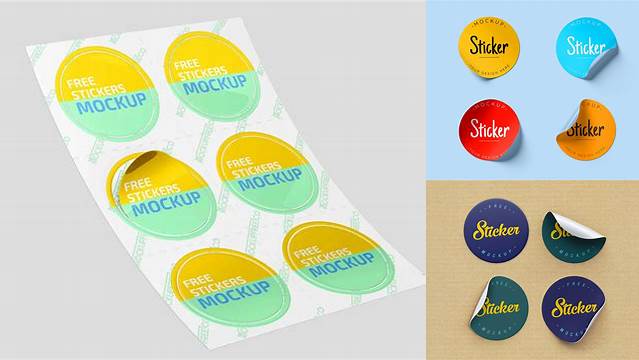 5251+ Round Sticker Mockup Psd Free Download Free PSD