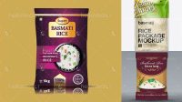 5253+ Basmati Rice Package PSD Mockup Custom Graphic Mockup File