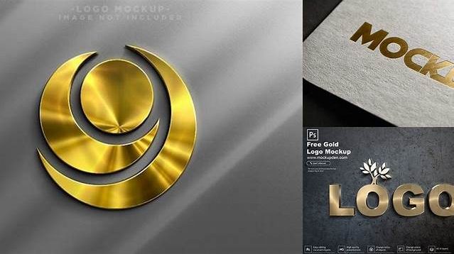 5255+ 3d Gold Logo Mockup Psd Free Download High-Resolution PSD Download