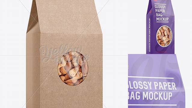 526+ Paper Box with Window PSD Mockup Halfside View Digital Download