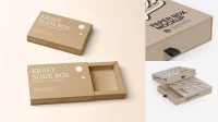 5261+ Kraft Slide Box PSD Mockup Half Side View High-End Photoshop Mockup