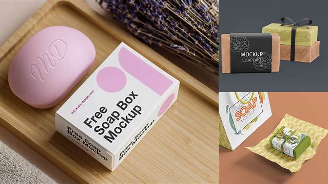 5266+ Soap Bar PSD Mockup Front View Customizable Design Files