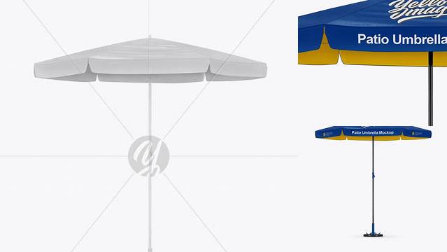 5270+ Glossy Patio Umbrella PSD Mockup Front View Editable and Customizable PSD