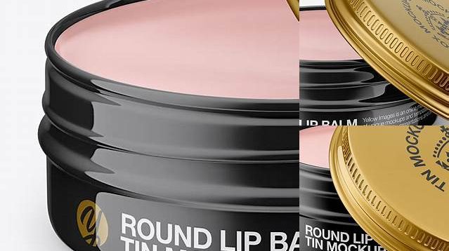 5270+ Opened Glossy Lip Balm Tin PSD Mockup Front View High-Angle Shot Professional Quality PSD Freebie