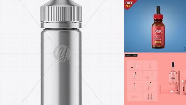 5271+ 100ml Metallic Dropper Bottle PSD Mockup Download Free Premium Design PSD