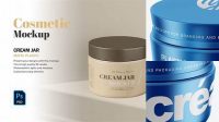 5272+ 50ml Matte Metallic Cream Jar PSD Mockup High-Angle Shot Editable Photoshop Template Freebie