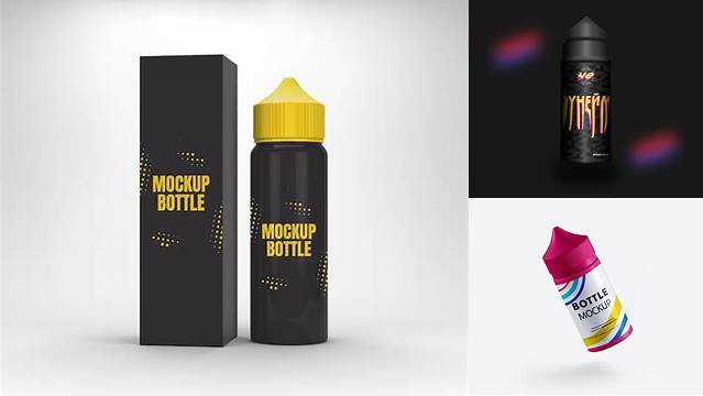 5275+ Matte Plastic E-liquid Bottle PSD Mockup Elegant PSD Mockup