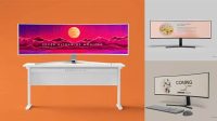 5278+ Matte Ultrawide Monitor PSD Mockup Free Downloadable PSD