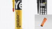 5279+ Opened Matte Silicone Sealant Tube PSD Mockup Advanced Photoshop Template