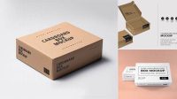 5279+ White Wide Cardboard Box Creative Design Mockup