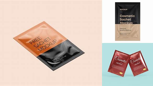 5284+ Kraft Cosmetic Sachet PSD Mockup Elegant and Versatile PSD Resource