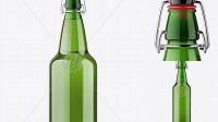 5285+ Green Glass Bottle With Clamp Lid PSD Mockup Smart Layer Mockup Free