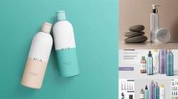 5285+ Open Cosmetic Bottle with Matte Glass PSD Mockup Free Smart Object Templates