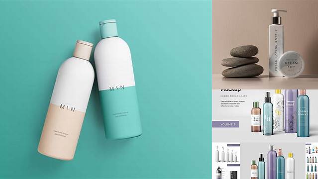 5285+ Open Cosmetic Bottle with Matte Glass PSD Mockup Free Smart Object Templates