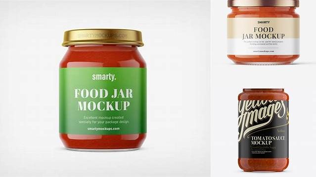 5288+ Metallic Sauce Jar PSD Mockup Digital Download PSD for Free