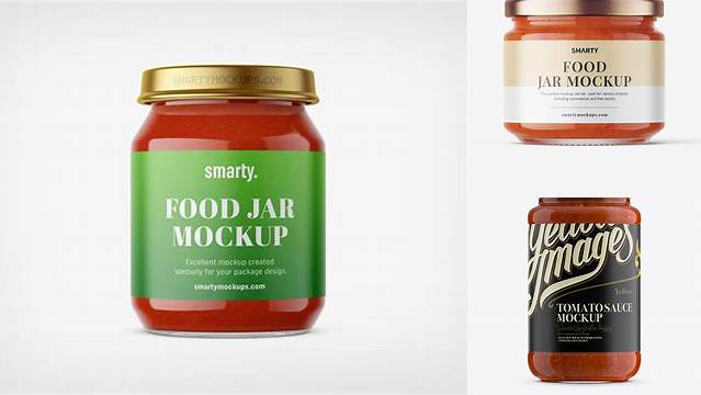 5288+ Metallic Sauce Jar PSD Mockup Digital Download PSD for Free