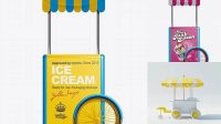 529+ Ice Cream Cart with Umbrella PSD Mockup Creative Digital PSD Download