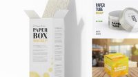 5292+ Opened Glossy Paper Box PSD Mockup Smart Layer PSD