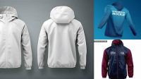 5293+ Windbreaker PSD Mockup Front View Elegant and Stylish Mockup