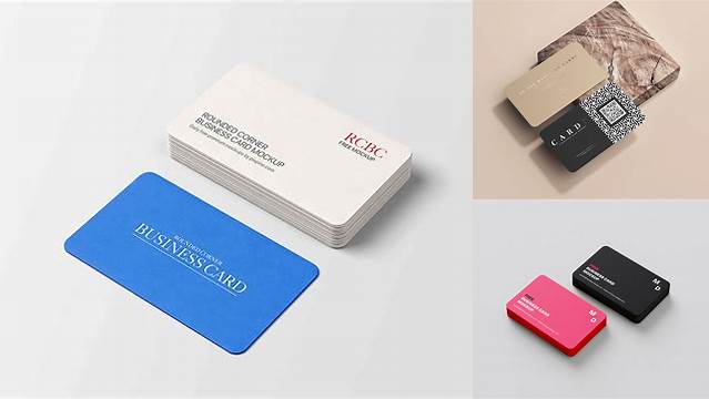 5295+ Business Cards with Round Corners PSD Mockup Creative Design PSD Free Download