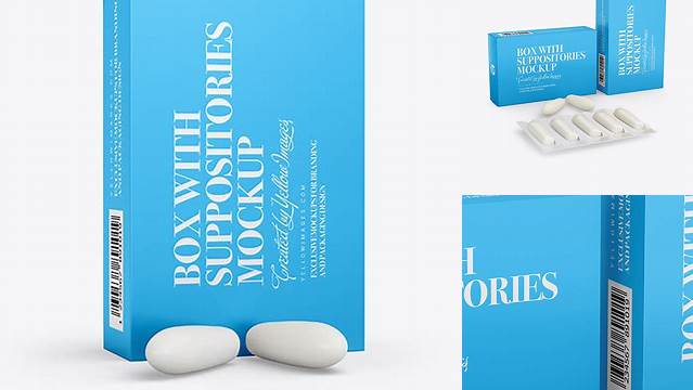 5301+ Two Matte Boxes With Suppositories PSD Mockup Half Side view Advanced Photoshop Template