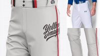 5302+ Fit Piped Baseball Pants Front View Exclusive Editable PSD File