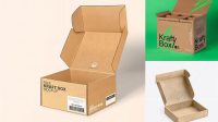 5303+ Kraft Opened Box PSD Mockup Half Side View Custom PSD Mockup Template