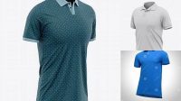 5311+ Men's Heather Short Sleeve Polo Shirt Front Half Side View Exclusive Free Photoshop Asset